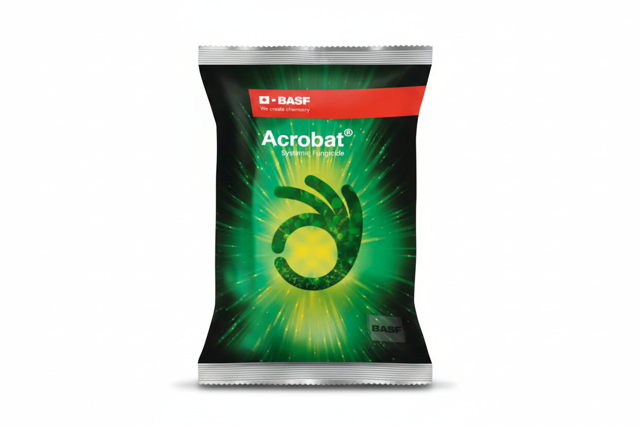 BASF Acrobat Fungicide with Dimethomorph and Mancozeb for effective control of downy mildew and late blight in vegetable and potato crops with dual action protection