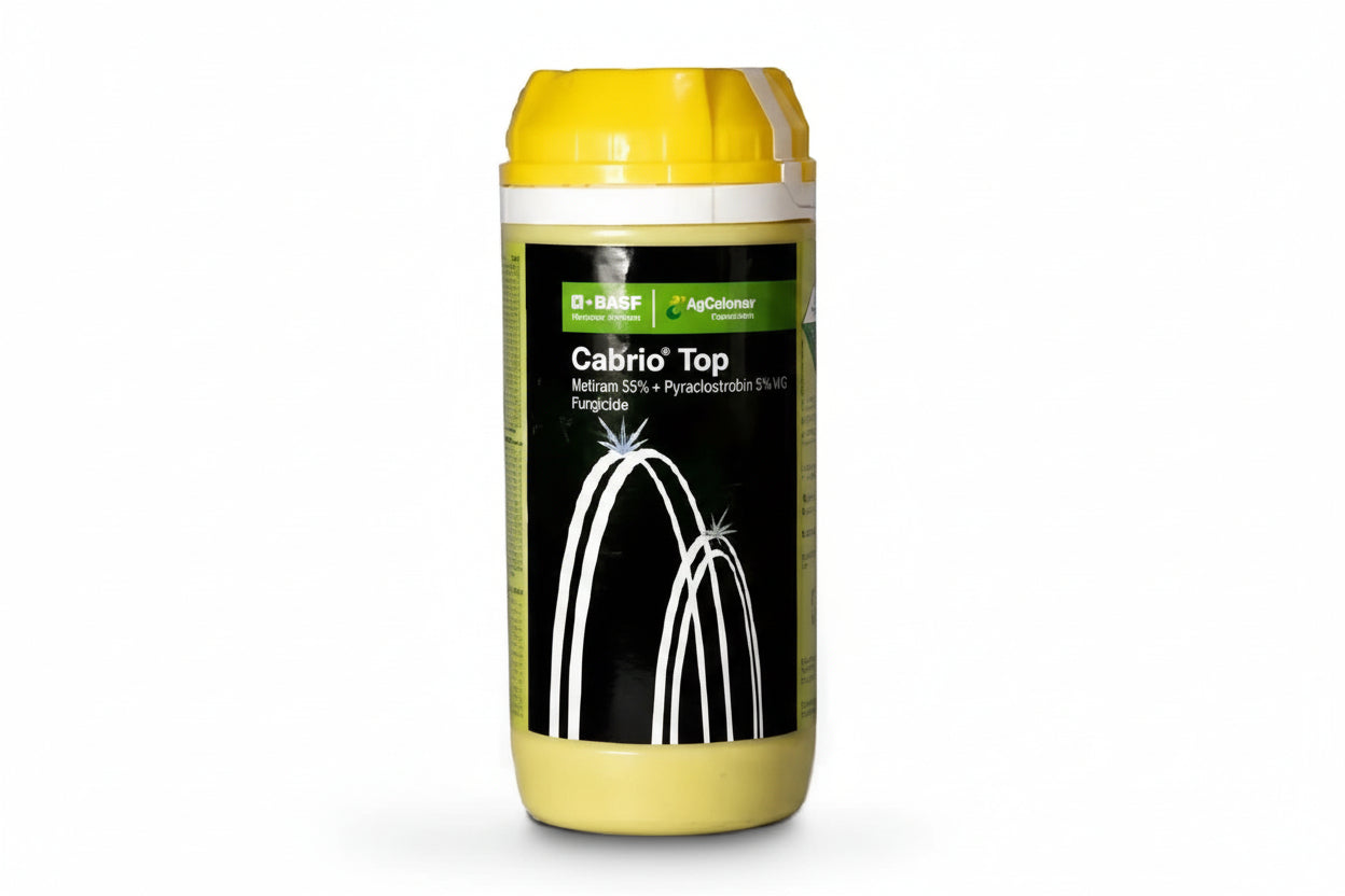 BASF Cabrio Top Fungicide with Pyraclostrobin and Metiram for effective control of downy mildew, powdery mildew and anthracnose in grapes and vegetable crops with dual action protection
