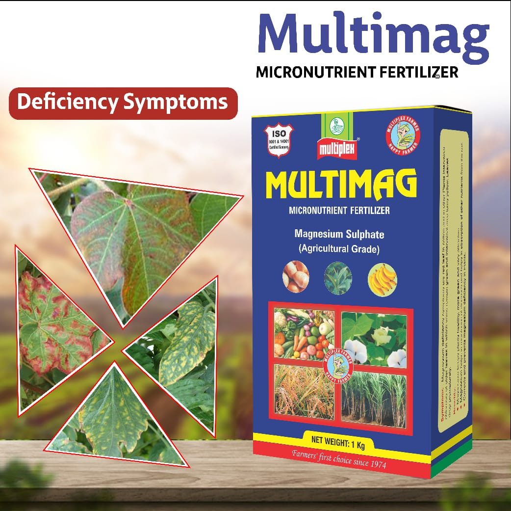 Multiplex Multimag MgSO4 magnesium sulphate fertilizer for correcting magnesium deficiency and healthy crop growth