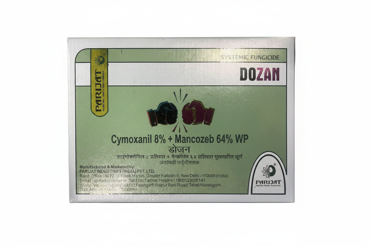 Parijat Dozan Fungicide Cymoxanil 8% Mancozeb 64% WP for Downy Mildew and Late Blight control in grapes potato tomato citrus crops