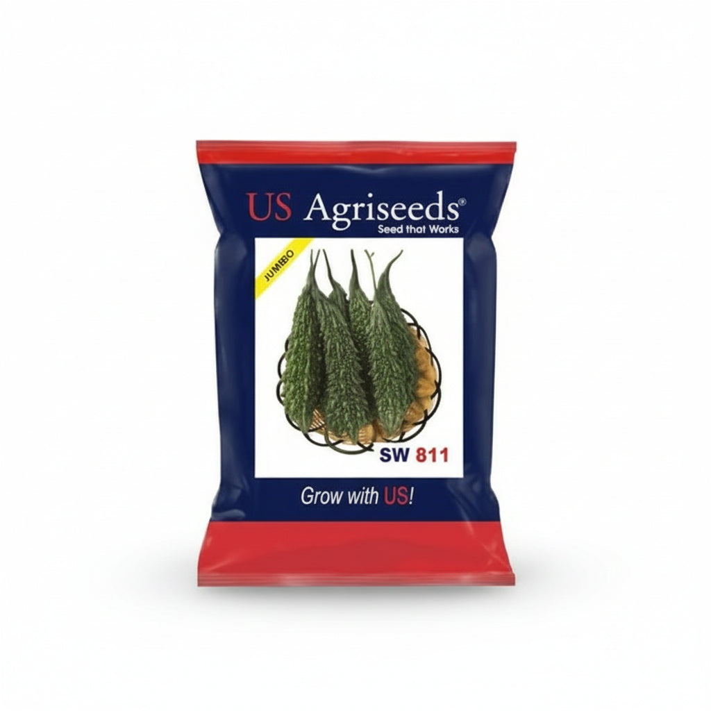 US Agriseeds SW 811 F1 hybrid bitter gourd seeds high yield dark green karela seeds for farming and home gardening
