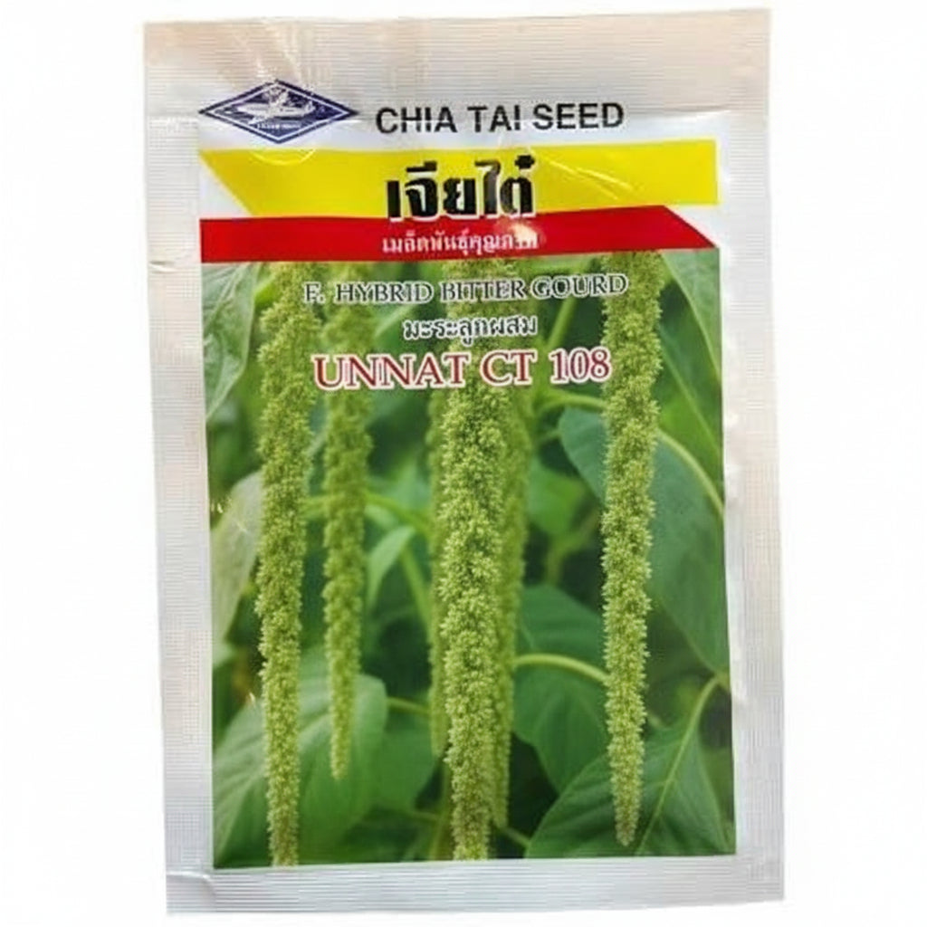 Chia Tai Unnat CT 108 bitter gourd seeds producing dark green uniform high yield karela fruits suitable for commercial farming