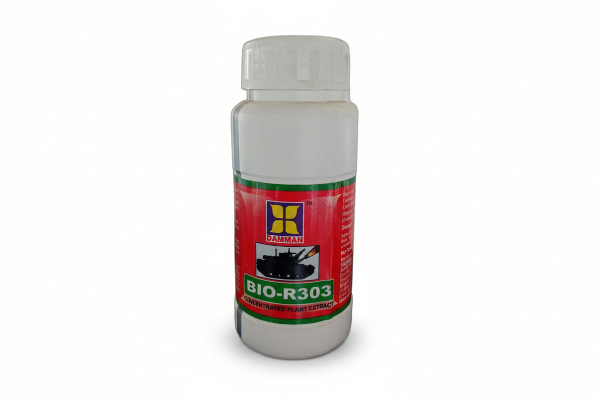 Damman Bio-R303 Botanical Extract Biostimulant for improving plant growth, nutrient absorption, and crop productivity.