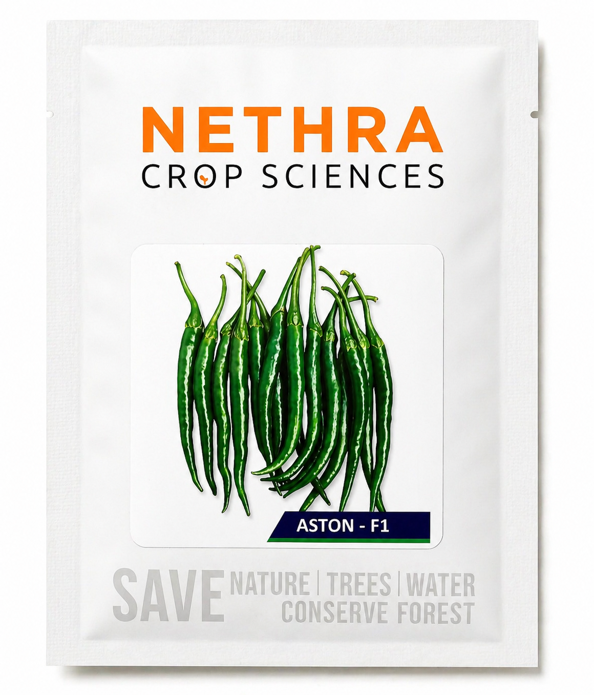 Aston F1 Hybrid Green Chilli Seeds | High Yield Spicy Mirchi Seeds | Nethra Crop Sciences