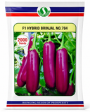 F1 Hybrid Brinjal No.704 Seeds – 2000 Seeds Pack | High Yield Hybrid Eggplant (Baingan) Seeds