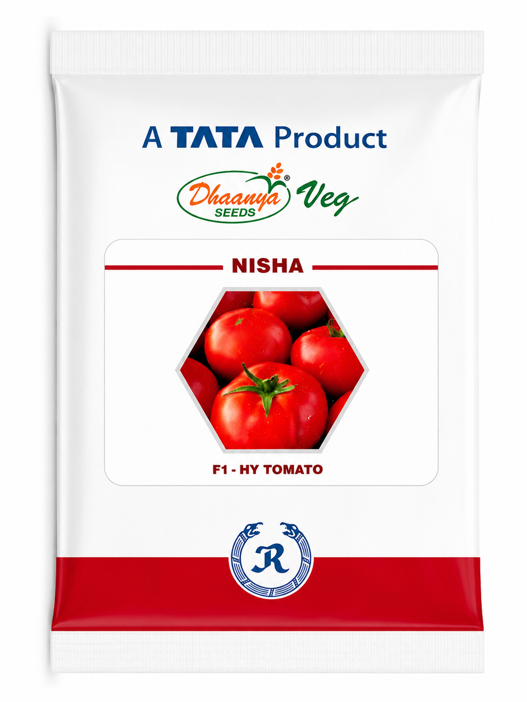Nisha F1 Hybrid Tomato Seeds packet by Dhaanya Veg Seeds