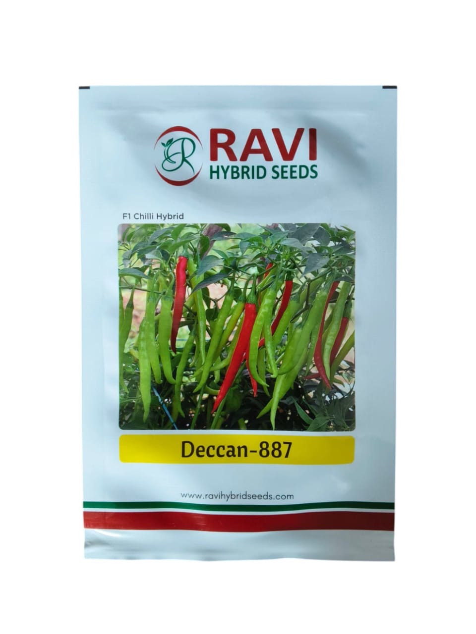 Ravi Deccan 887 F1 hybrid chilli seeds high yield spicy green mirchi variety for commercial farming India