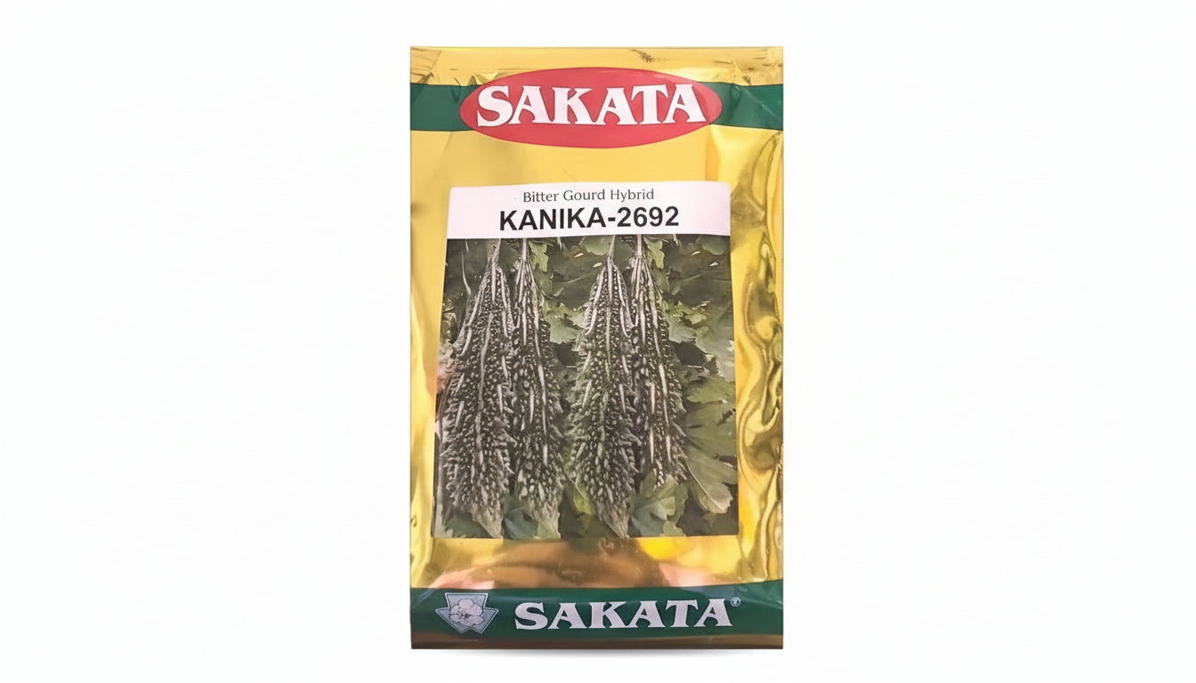 Sakata Kanika 2692 F1 hybrid bitter gourd seeds high yield dark green karela seeds for farming and home gardening