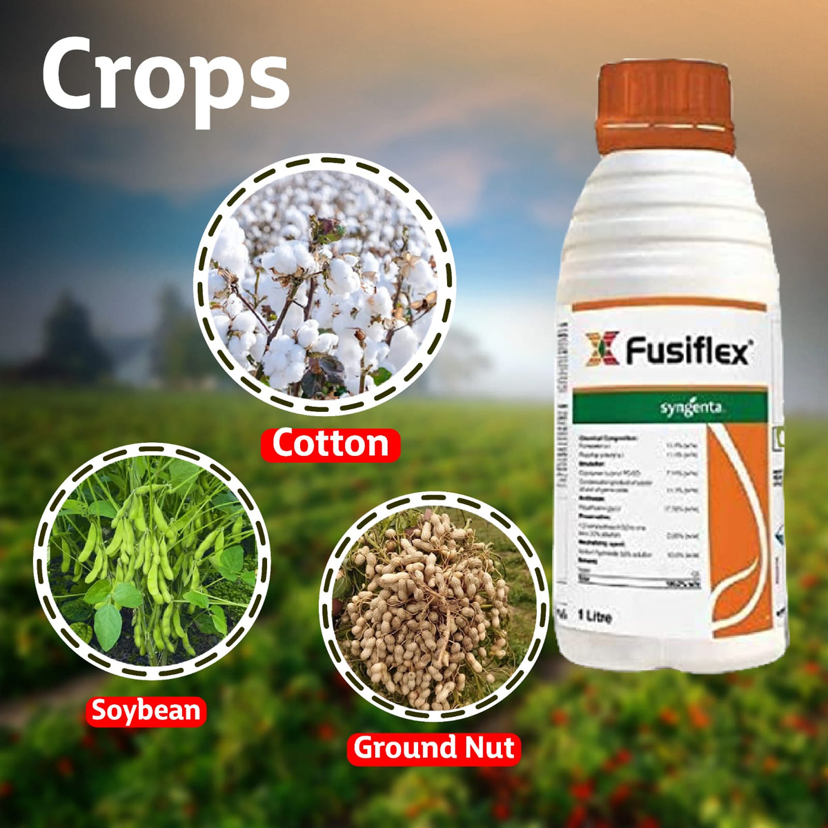 Syngenta Fusiflex Herbicide with Fluazifop-P-Butyl for effective control of grassy weeds in crops like soybean and cotton with selective action