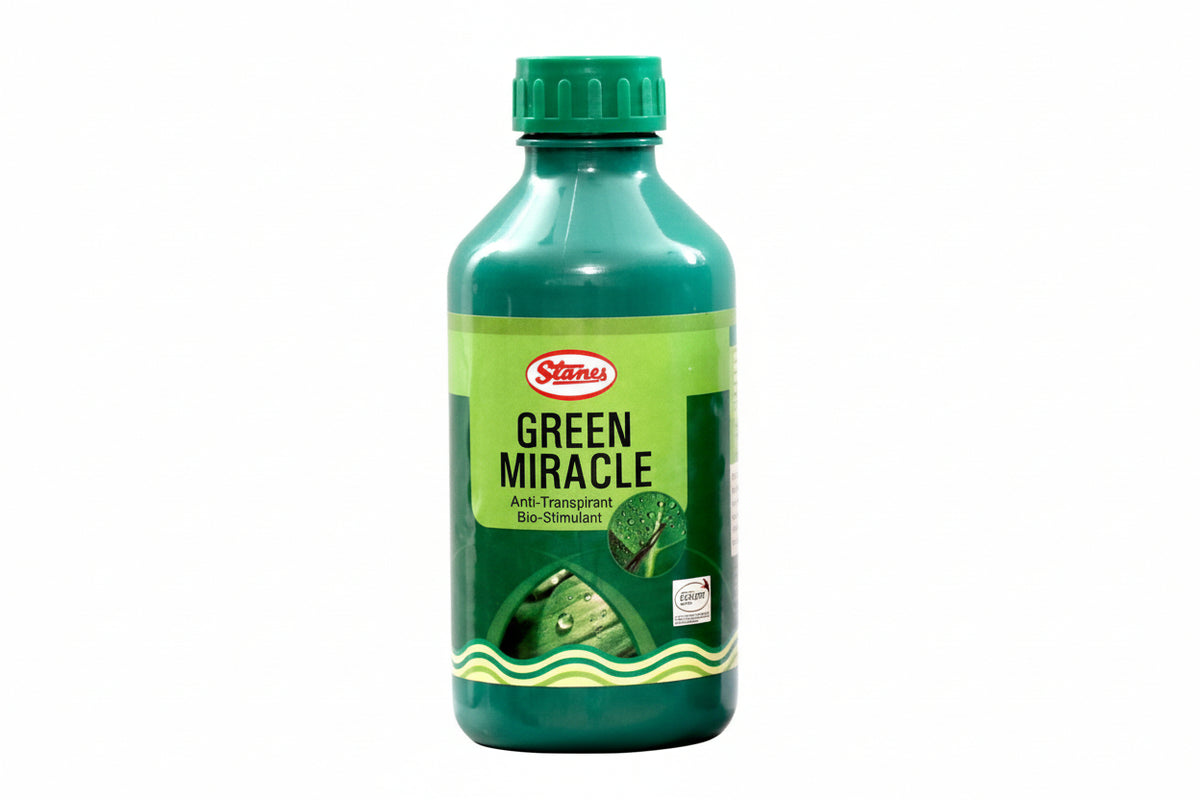 T Stanes Green Miracle crop stress alleviator and anti-transpirant for healthy plant growth